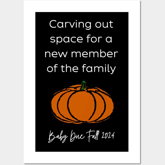 Pumpkin Baby Announcement (White Fall 2024) Wall Art by Hilary's Flower House